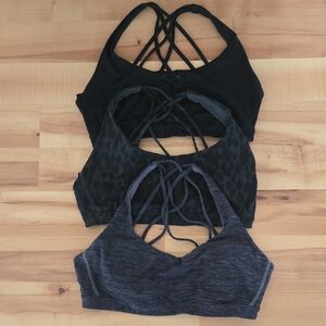 🖤🩶 Black, Gray, and Leopard Strappy Sports Bras